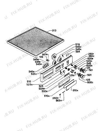 Взрыв-схема стиральной машины Zanussi ZFL1000JE - Схема узла Control panel and lid